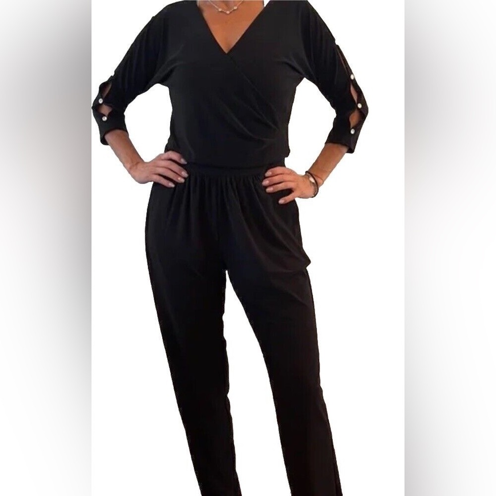 White House Black Market Black Jumpsuit with Fitted Bodice and Defined Waist